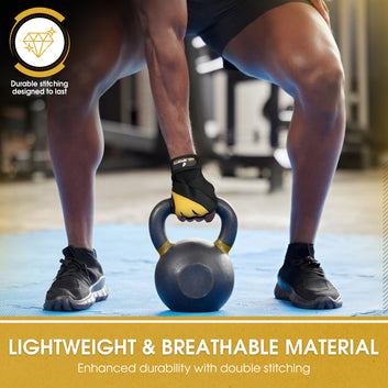 MGL Sports Weight Lifting Gloves – Black & Yellow Leather Edition