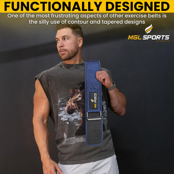 MGL Sports Nylon Self-Locking Weightlifting Belt – Secure Fit, Maximum Support