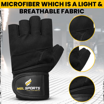 MGL Sports Weight Lifting Gloves – Black Heavy Edition